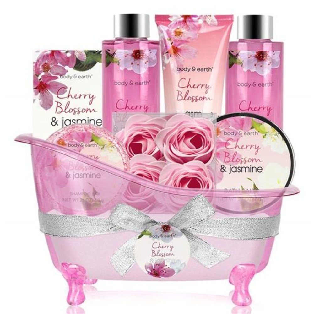 Bath Set for Women - Body&Earth 8 Pcs Gift Basket